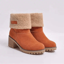 Load image into Gallery viewer, Women&#39;s Chunky Heel Round Toe Snow Boots - Keilini