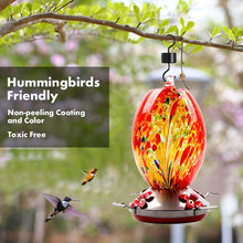 Load image into Gallery viewer, Hummingbird Feeder Hand Blown Glass