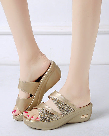 Libiyi Fashion Platform Platform Wedge Wedge Ladies Slippers - Libiyi