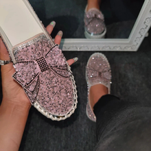 Laden Sie das Bild in den Galerie-Viewer, 👡Libiyi Women Shining Rhinestone Slip-on Loafers with Cute Bowknot - Libiyi