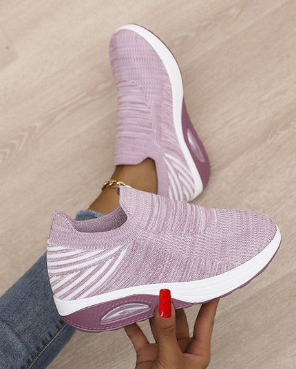 Women's low top fly woven casual sneakers - Libiyi