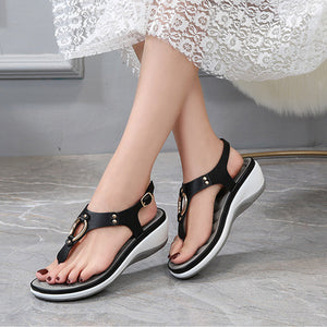 Ladies Rubber Sole Casual Wedge Sandals - Libiyi