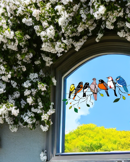 Birds Stained Glass Window Hangings - Libiyi