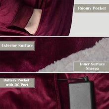 Load image into Gallery viewer, Heated Wearable Blanket Hoodie with Battery Pack - Keillini
