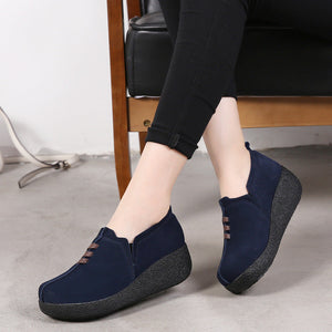 Libiyi Round toe fly woven mesh thick sole ladies casual shoes - Libiyi