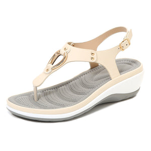 Ladies Rubber Sole Casual Wedge Sandals - Libiyi