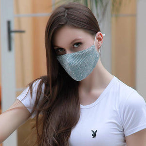 Fashion shiny Facewashable And Reusable Outdoor Sequined Cover Face-Mask - Libiyi