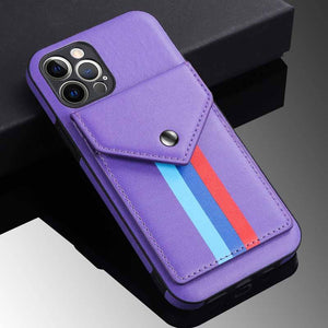 Lanyard Leather Wallet Card Holder Stand Phone Case For iPhone - Libiyi