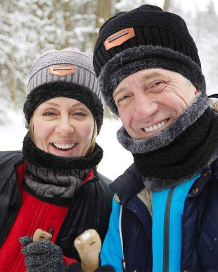 Warm Beanie Cap With Scarf - Libiyi