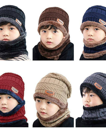 Warm Beanie Cap With Scarf - Libiyi