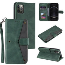 Load image into Gallery viewer, 2021 Splicing Leather Retro Protective Wallet Case For iPhone - Libiyi