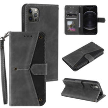 Laden Sie das Bild in den Galerie-Viewer, 2021 Splicing Leather Retro Protective Wallet Case For iPhone - Libiyi