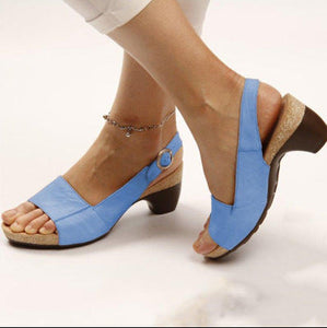 Libiyi Women's Elegant Low Chunky Heel Comfy Sandals - Libiyi