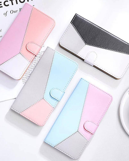Three Color Matching Wallet Phone Case For Samsung - Libiyi