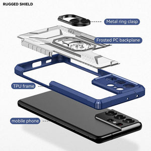 Magnetic Metal Finger Ring Holder Armor Case For Samsung S21 ULTRA 5G - Libiyi