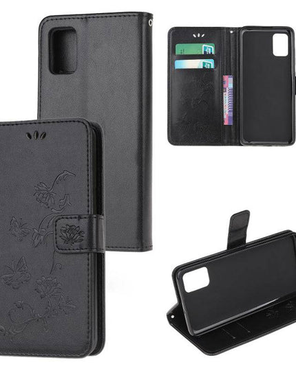 Imprint Butterfly Flower Leather Mobile Phone Case for iPhone 12Mini - Libiyi