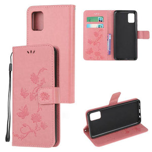 Imprint Butterfly Flower Leather Mobile Phone Case for iPhone 12Mini - Libiyi