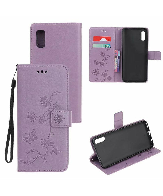 Imprint Butterfly Flower Leather Mobile Phone Case for iPhone XR - Libiyi