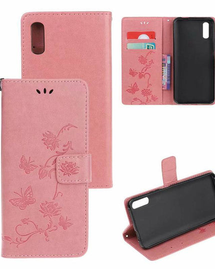 Imprint Butterfly Flower Leather Mobile Phone Case for iPhone XR - Libiyi