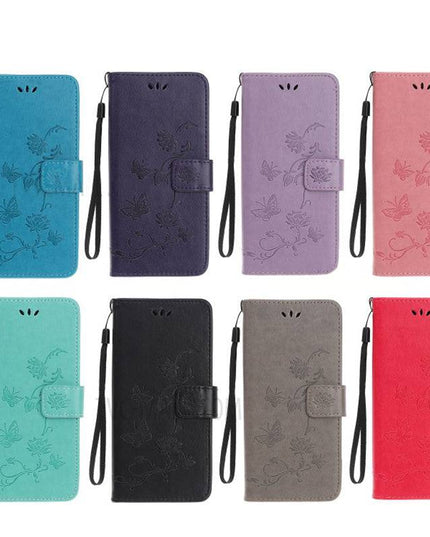 Imprint Butterfly Flower Leather Mobile Phone Case for Samsung S21 Series - Libiyi