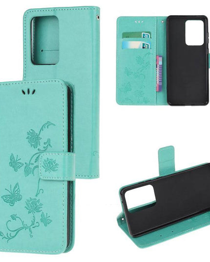 Imprint Butterfly Flower Leather Mobile Phone Case for Samsung S21 Series - Libiyi