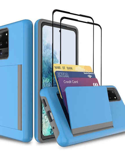 Armor Protective Card Holder Case for Samsung S20 Ultra With 2-Pack Screen Protectors - Libiyi