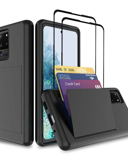 Armor Protective Card Holder Case for Samsung S20 Ultra With 2-Pack Screen Protectors - Libiyi