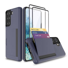 Load image into Gallery viewer, Armor Protective Card Holder Case for Samsung S21 FE(5G) With 2-Pack Screen Protectors - Libiyi