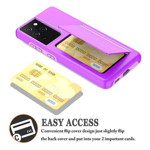 Armor Protective Card Holder Case for Samsung S Series With 2-Pack Screen Protectors - Libiyi