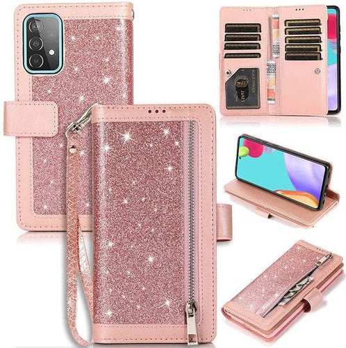 Bling Wallet Case with Wrist Strap for Samsung A32(5G) - Libiyi
