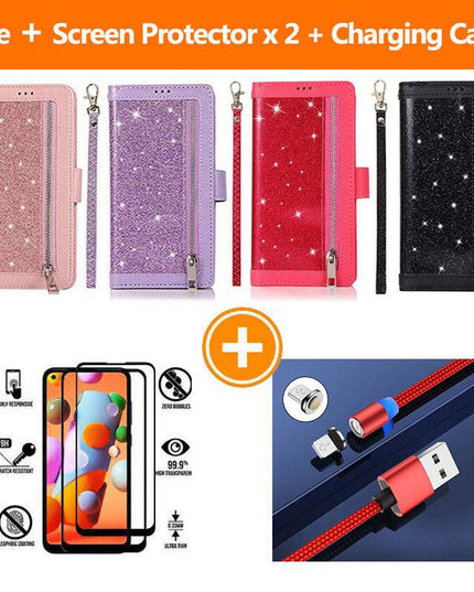 Bling Wallet Case with Wrist Strap for Samsung A32(5G) - Libiyi