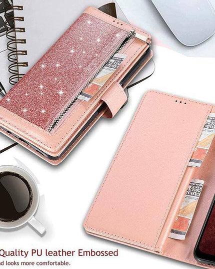 Bling Wallet Case with Wrist Strap for Samsung A42(5G) - Libiyi