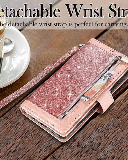 Bling Wallet Case with Wrist Strap for Samsung A42(5G) - Libiyi