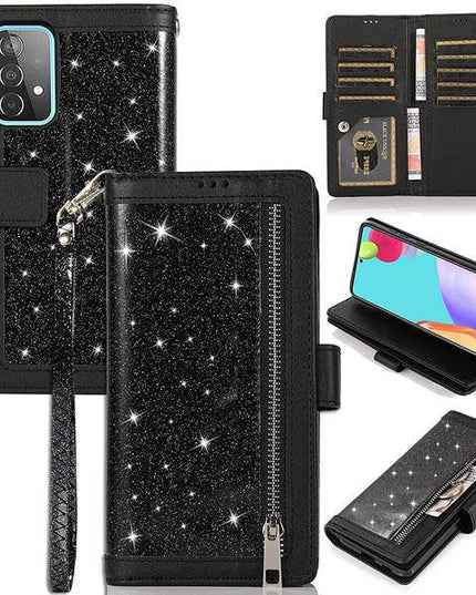 Bling Wallet Case with Wrist Strap for Samsung A52(4G/5G) - Libiyi