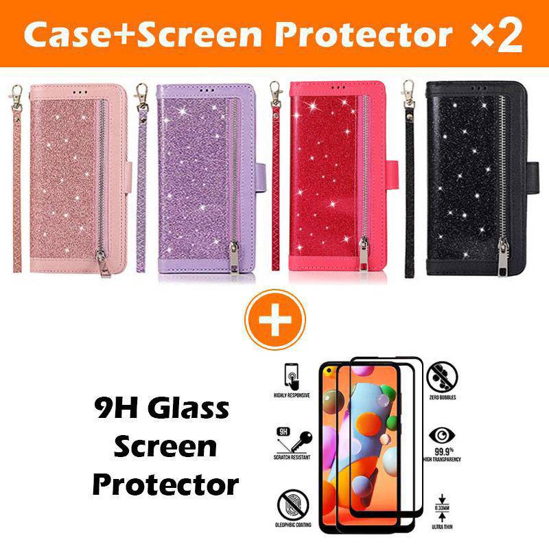 Bling Wallet Case with Wrist Strap for Samsung A52(4G/5G) - Libiyi