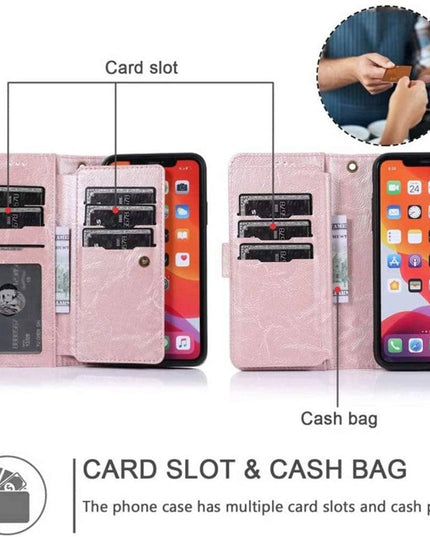 Detachable Flip Folio Zipper Purse Phone Case for iPhone 11 Series - Libiyi