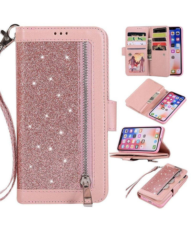 Bling Wallet Case with Wrist Strap for iPhone - Libiyi