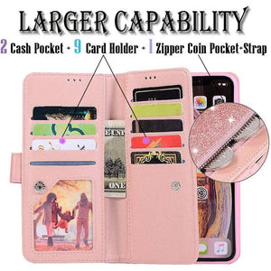 Bling Wallet Case with Wrist Strap for iPhone 12 Series - Libiyi