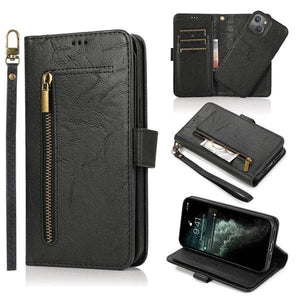 Detachable Flip Folio Zipper Purse Phone Case for iPhone 12 Series - Libiyi