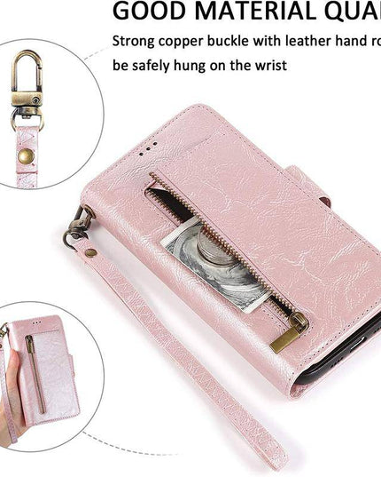 Detachable Flip Folio Zipper Purse Phone Case for iPhone 13 Series - Libiyi