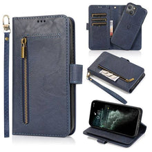 Laden Sie das Bild in den Galerie-Viewer, Detachable Flip Folio Zipper Purse Phone Case for iPhone 13 Series - Libiyi