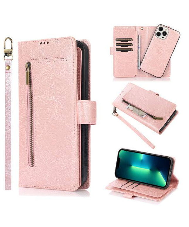 Detachable Flip Folio Zipper Purse Phone Case for iPhone - Libiyi