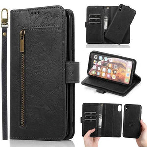 Detachable Flip Folio Zipper Purse Phone Case for iPhone Xs Max - Libiyi