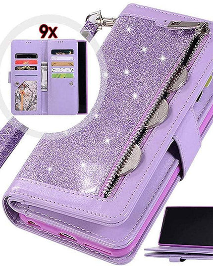Bling Wallet Case with Wrist Strap for Samsung Note 20 Series - Libiyi
