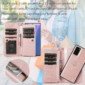Detachable Flip Folio Zipper Purse Phone Case for Samsung Note 20 Series - Libiyi
