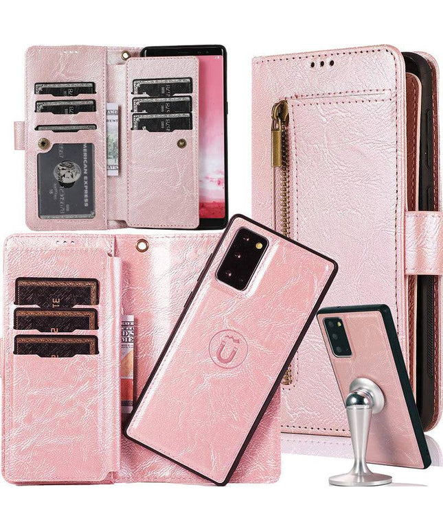 Detachable Flip Folio Zipper Purse Phone Case for Samsung Note Series - Libiyi