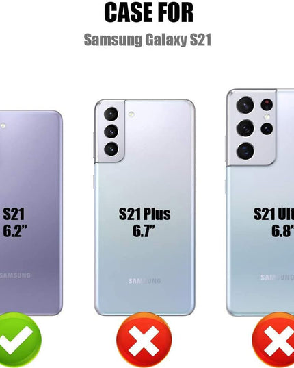 Dual Layer Lightweight Leather Wallet Case for Samsung Galaxy S21 - Libiyi