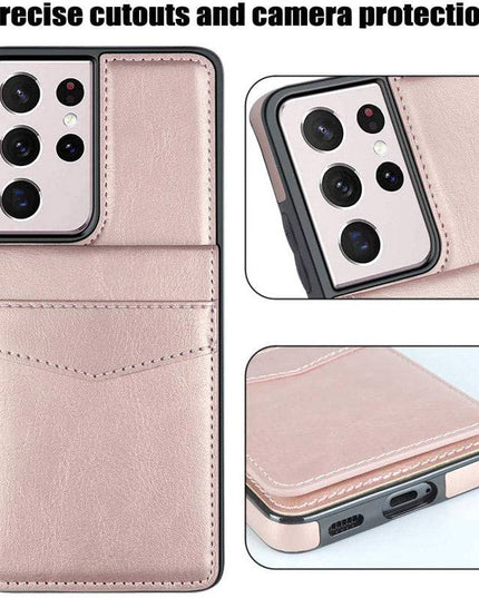 Dual Layer Lightweight Leather Wallet Case for Samsung Galaxy S21 Ultra - Libiyi
