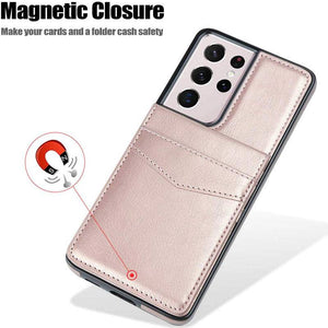 Dual Layer Lightweight Leather Wallet Case for Samsung Galaxy S21 Ultra - Libiyi