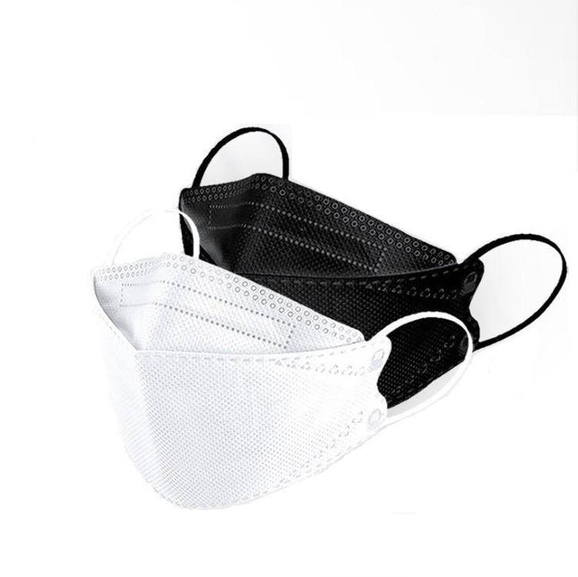10-50Pcs KF94 Comfortable Fish Type Mask(White&Black) - Libiyi